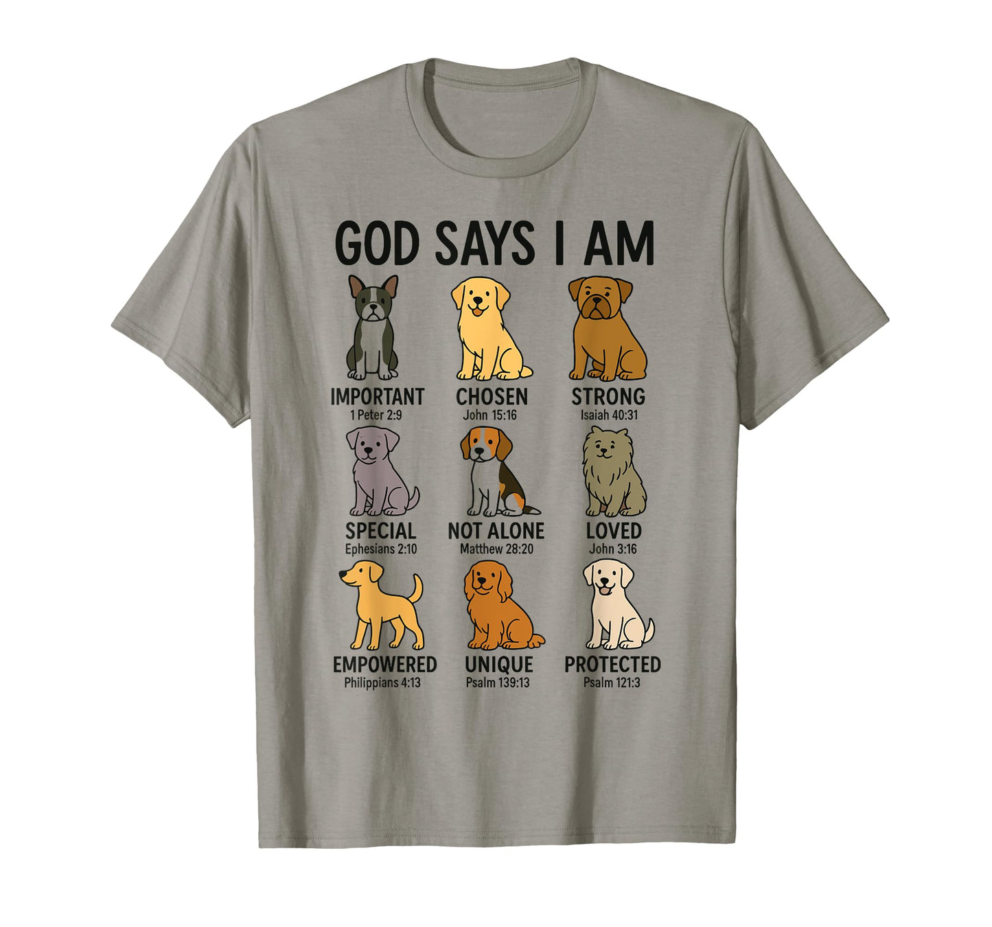 God Says I Am Christian Dog Religion Jesus Bible Dogs T-Shirt for Men Women Kids