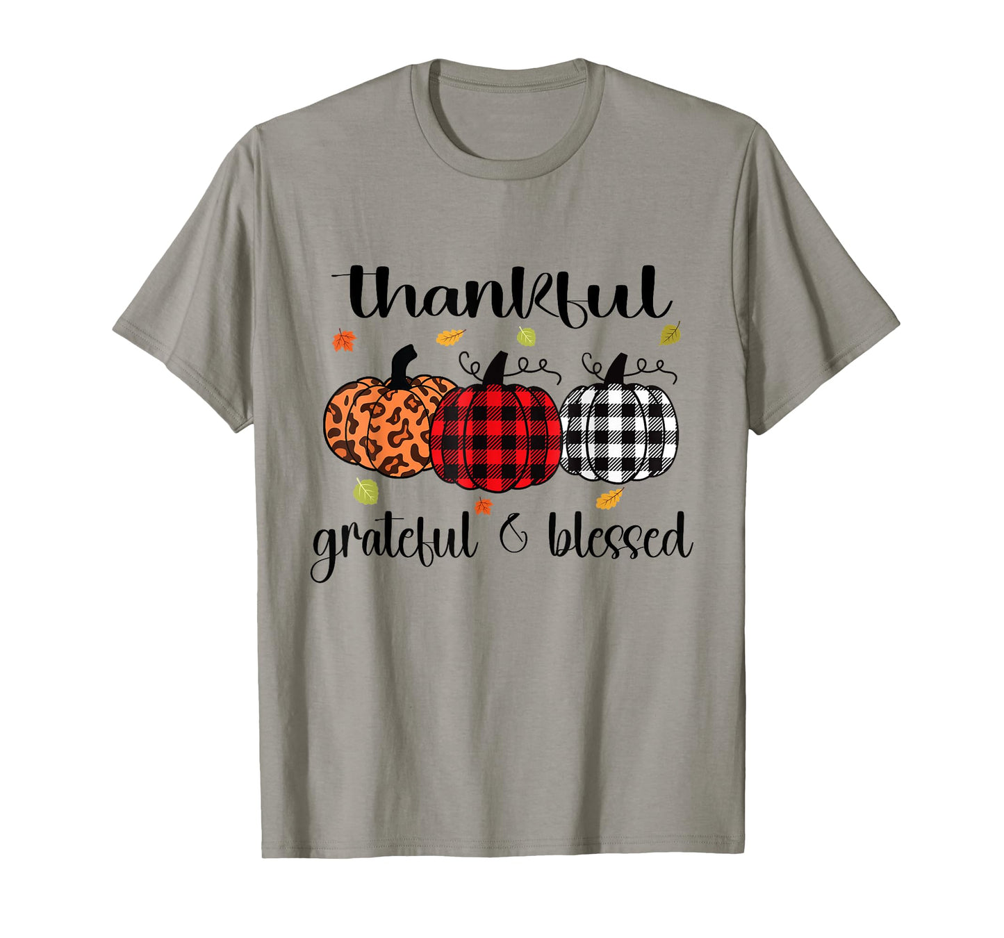 Thankful Grateful Blessed Pumpkin Autumn Happy Thanksgiving T-Shirt