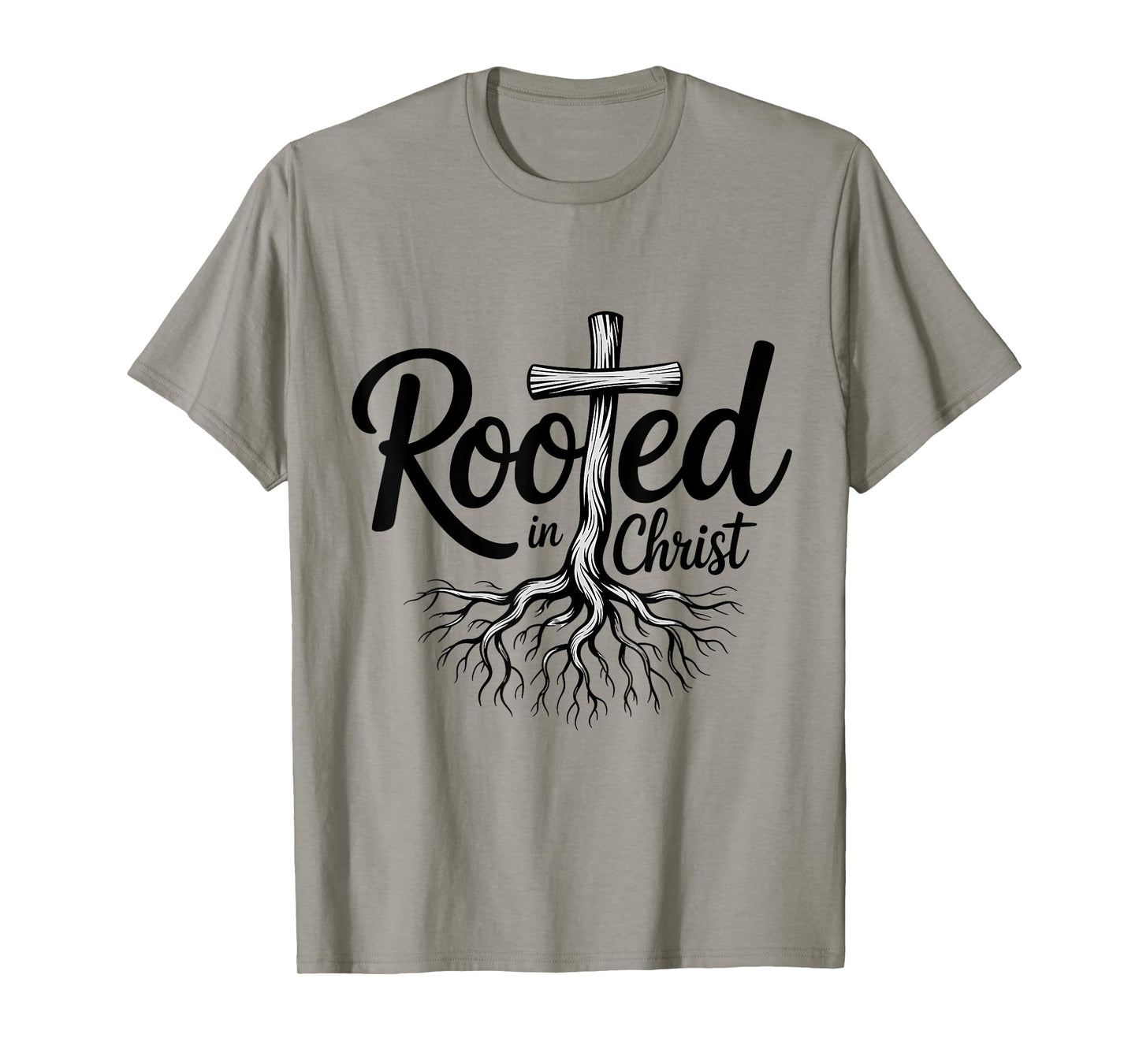 Rooted in Christ Christian Faith Jesus Cross T-Shirt