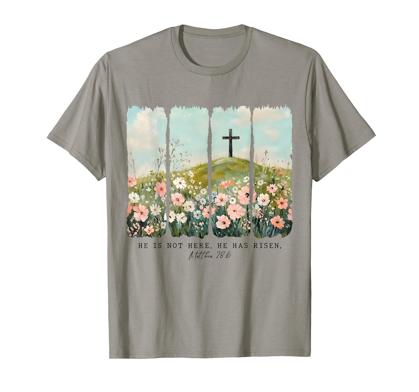 He Is Not Here He Has Risen Jesus Christian Happy Easter Tee T-Shirt