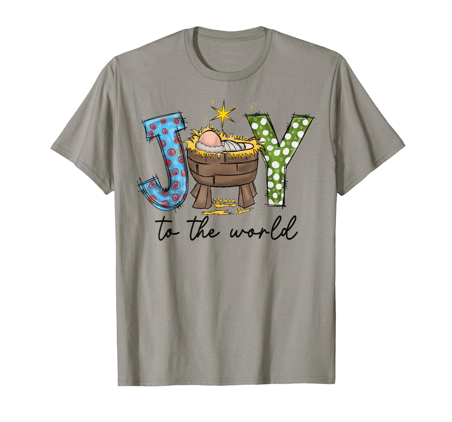 Joy To The World Baby Jesus Christmas Nativity Scene T-Shirt