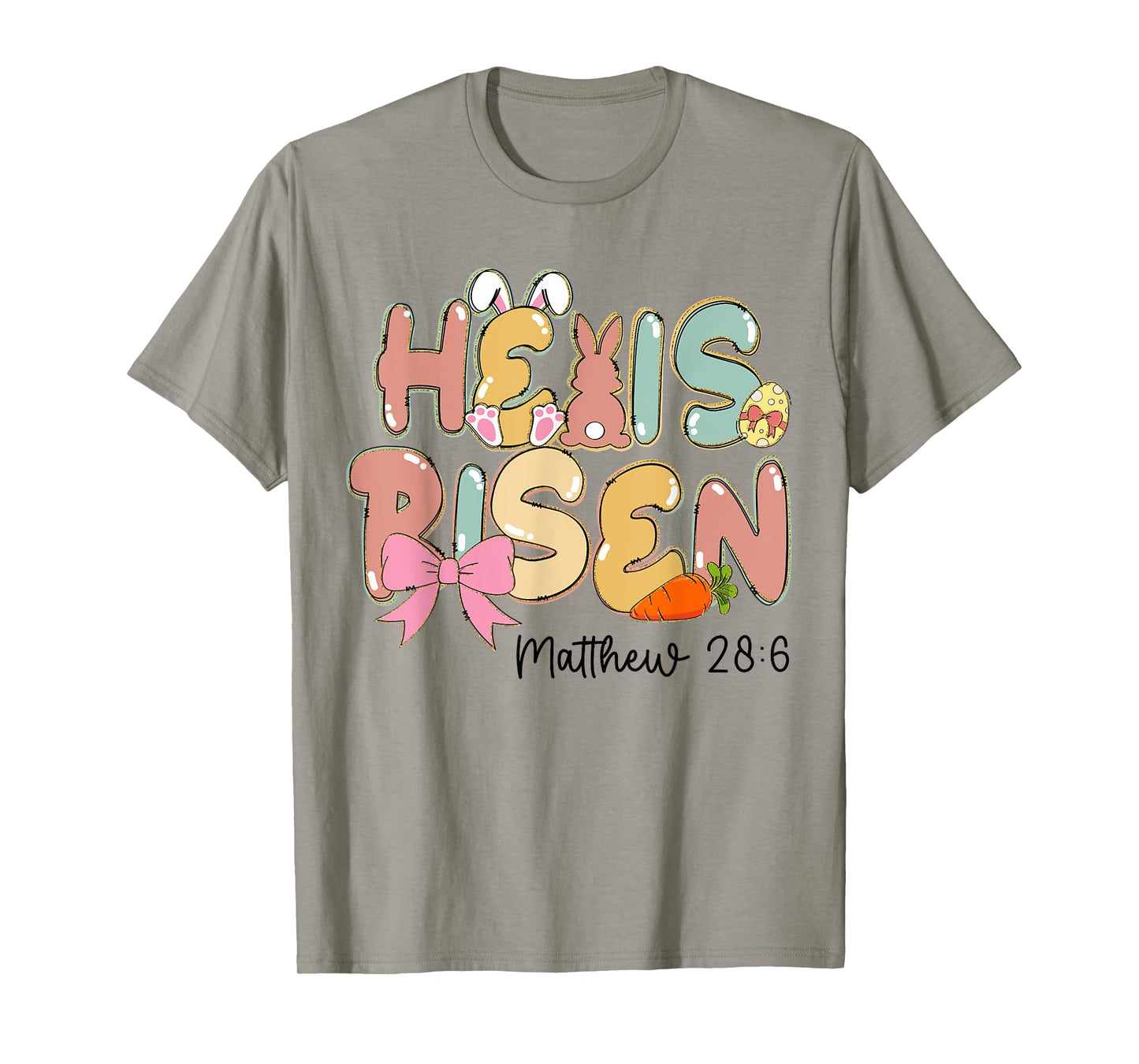 He Is Risen Christian Easter Bunny Jesus Resurrection Girls T-Shirt