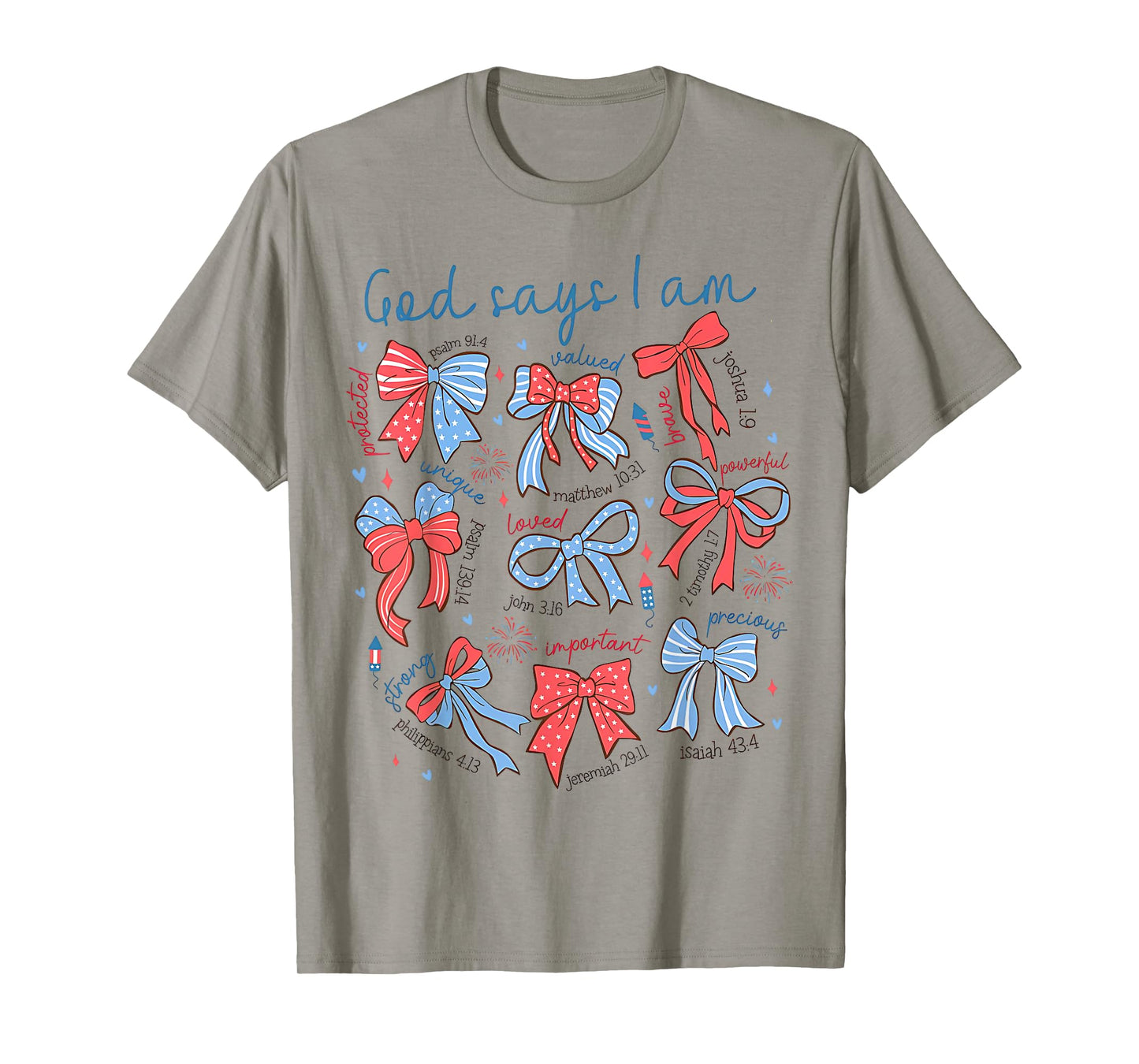 Bow God Say I Am Christian Girl Teen Women Bible Verse Jesus T-Shirt