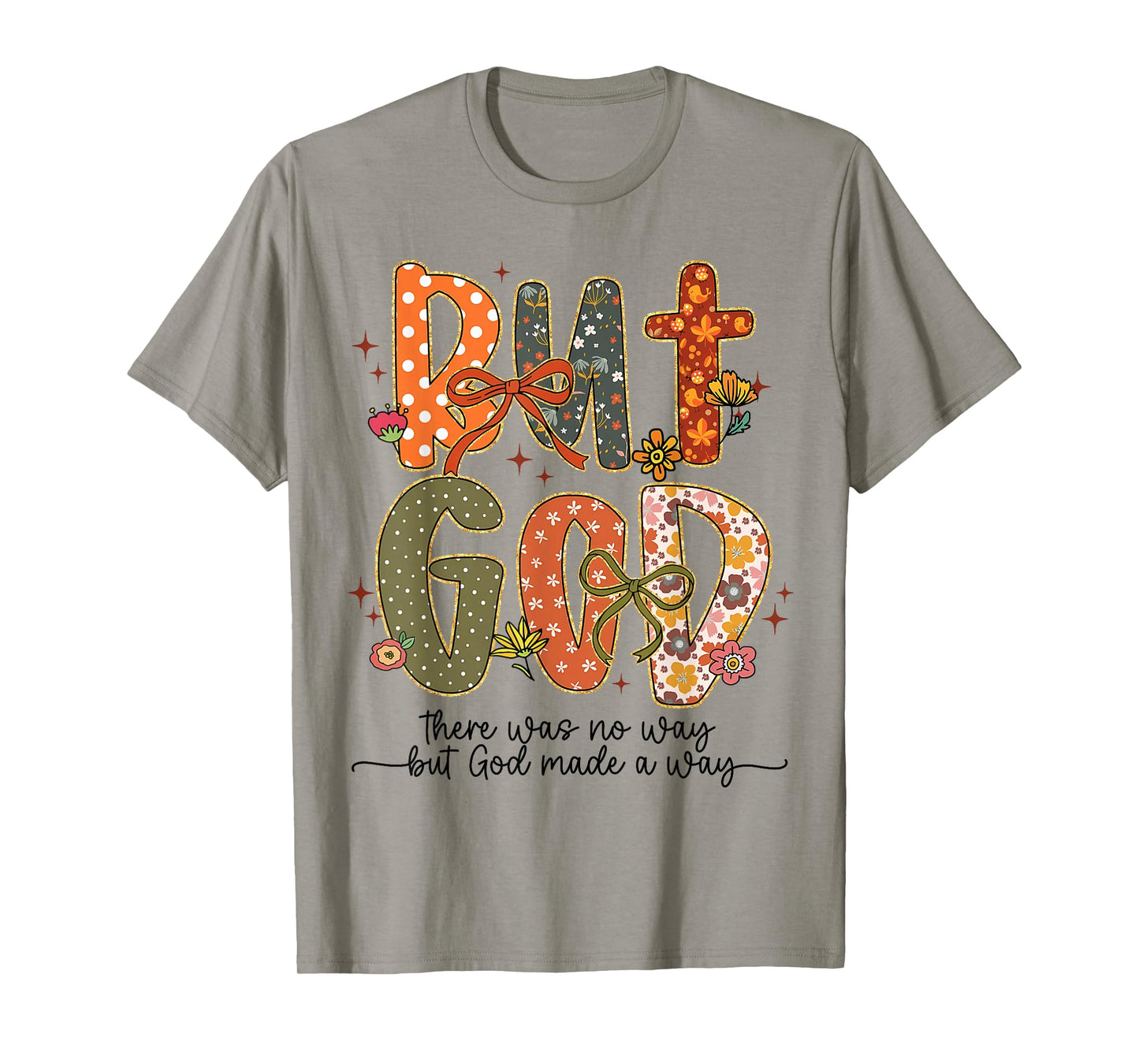 But God Thanksgiving Autumn Christian Thankful Coquette Bow T-Shirt