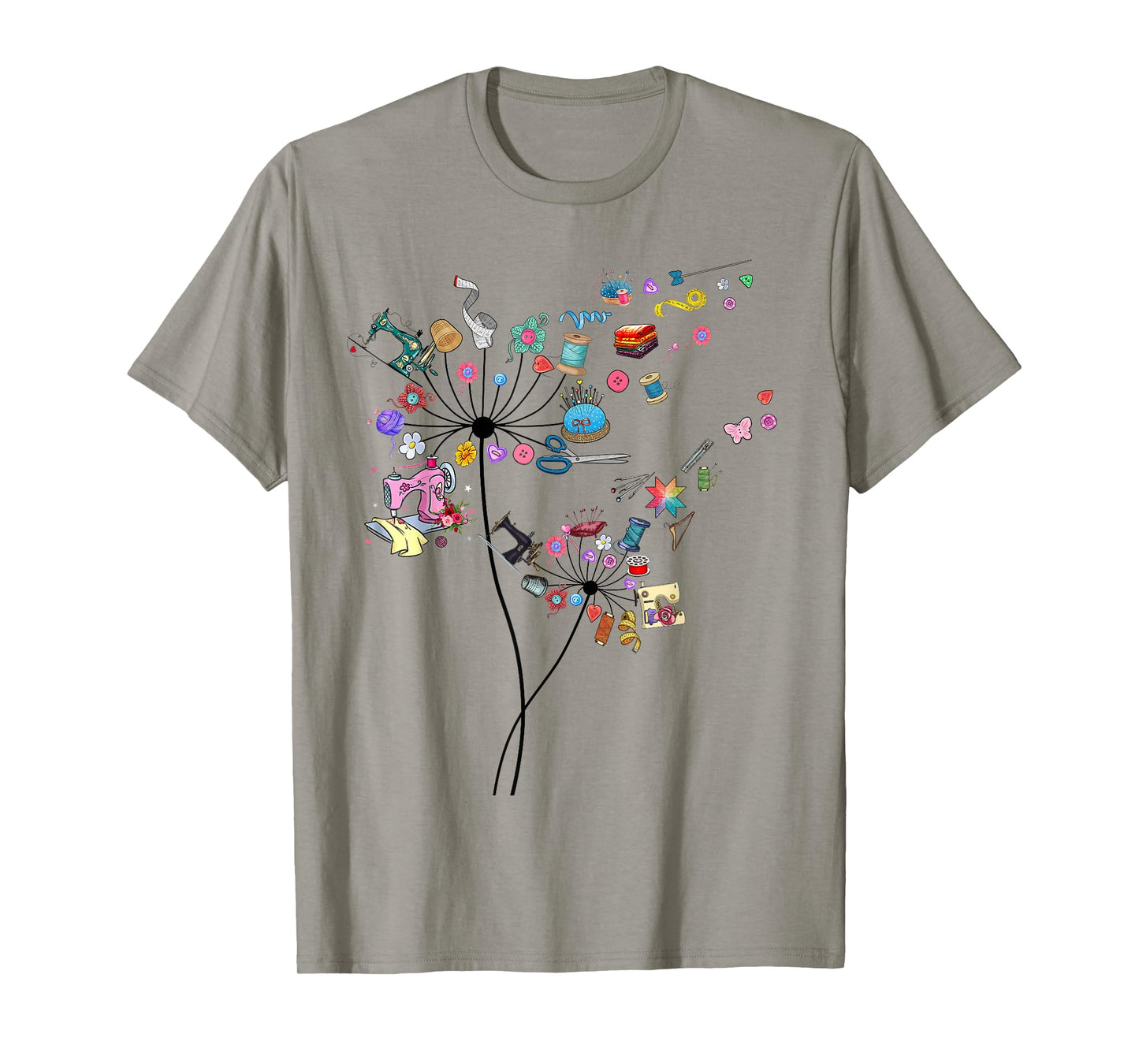 Cute Sewing Dandelion Flowers Quilting Quilter Sewer Tee T-Shirt
