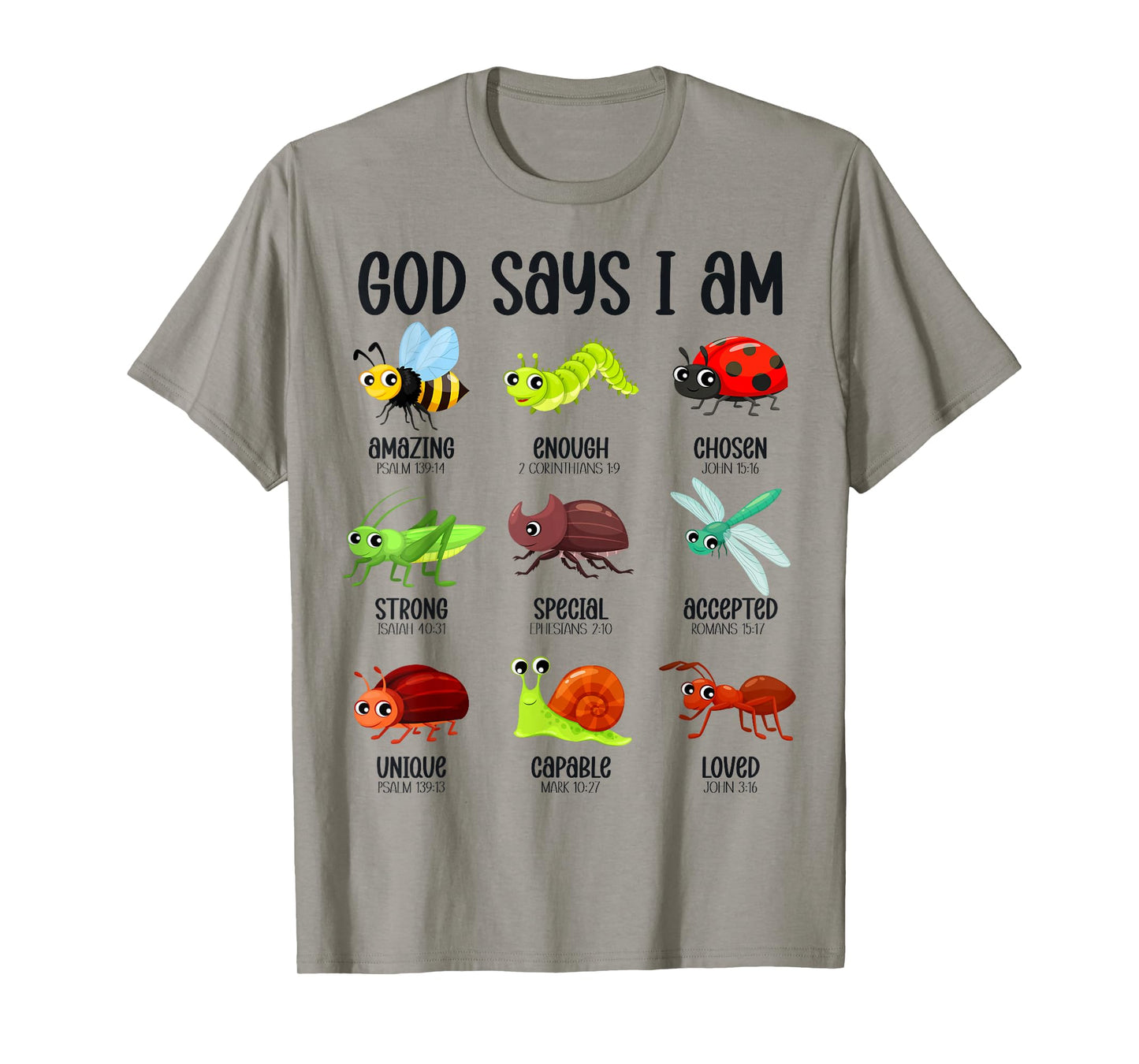 God Says I Am Christian Boys Kids Bug Hunter Hunting Bugs T-Shirt