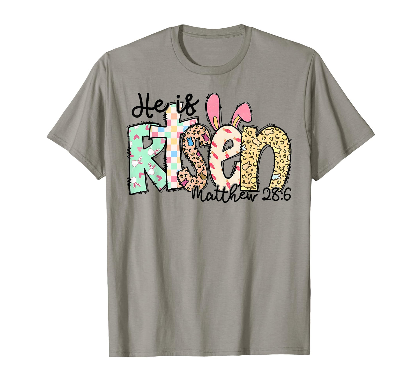 He Is Risen Jesus Christian Happy Easter Day Women Girl Kids T-Shirt