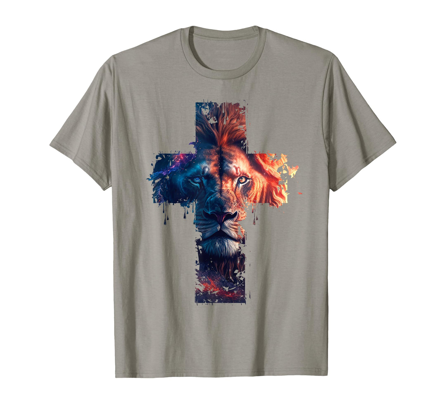 Lion of Judah Cross of Jesus Christ Christian Faith Graphic T-Shirt