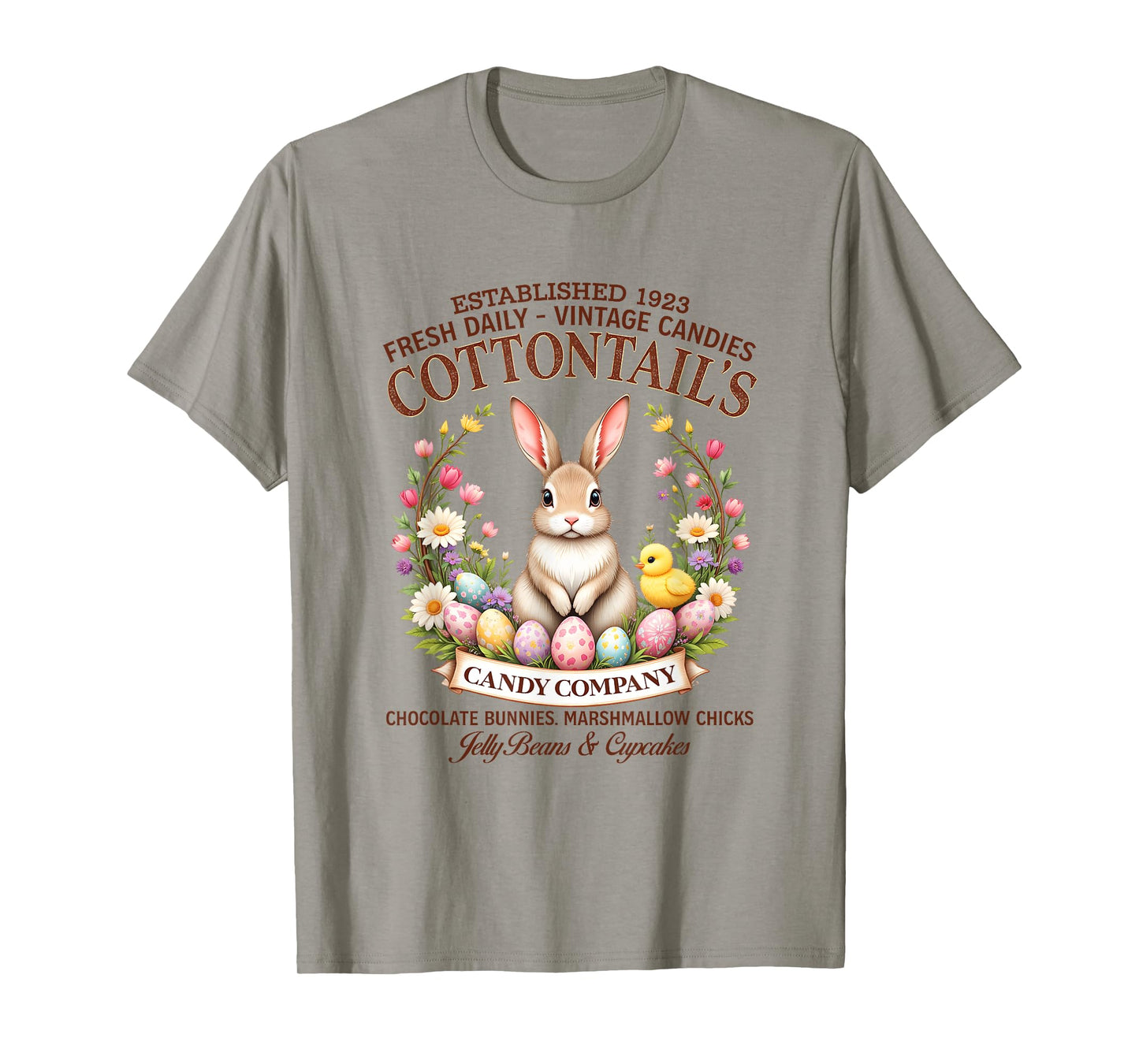 Cottontail’s Candy Co. Vintage Easter Bunny Easter Day T-Shirt