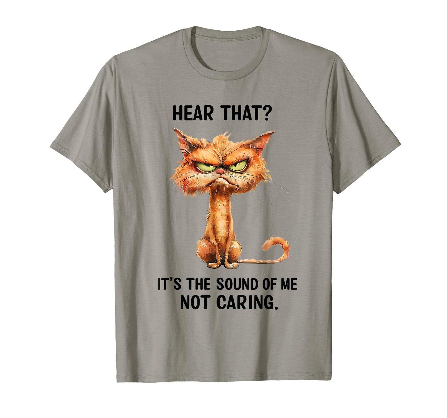 Angry Cat Funny Sarcastic Humor I Don't Care Funny Quote T-Shirt