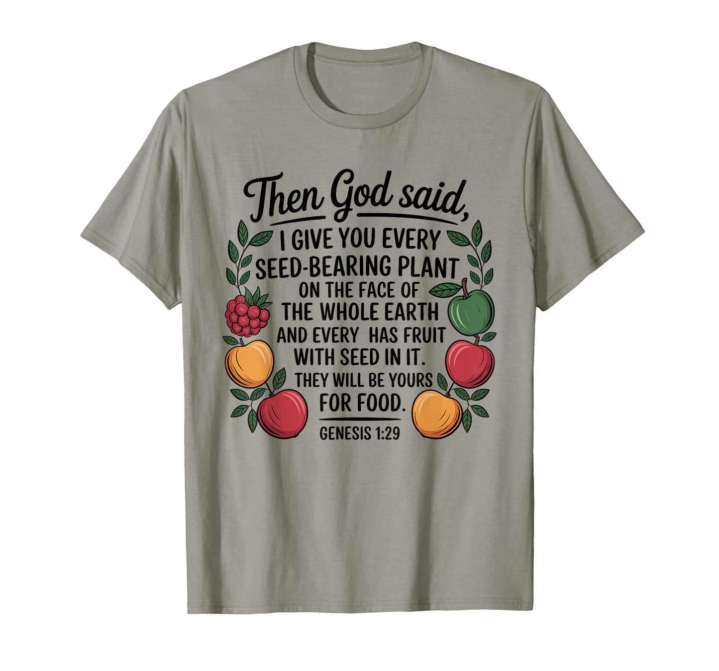 Genesis 1:29 Plant Based Diet Vegan Bible Verse T-Shirt