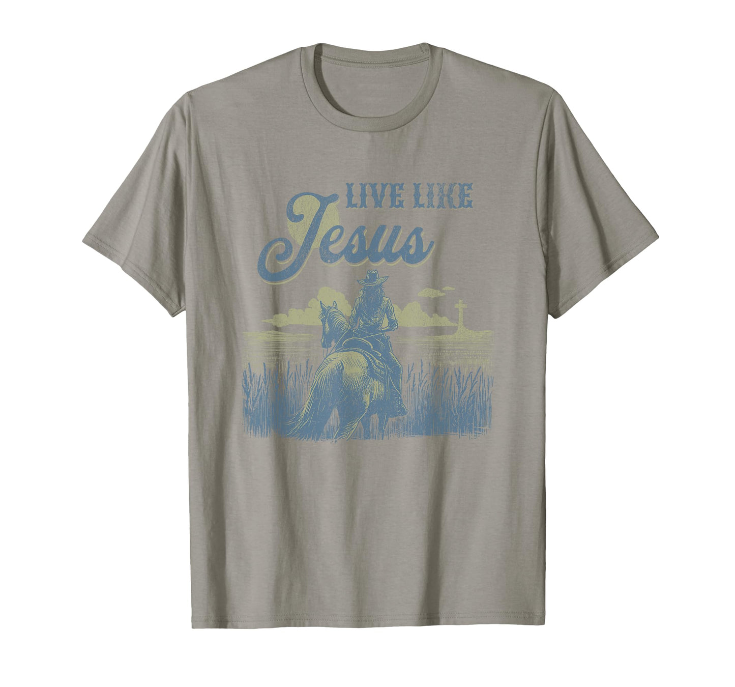 Cute Christian Cowgirl Live Like Jesus Western Faith Boho T-Shirt