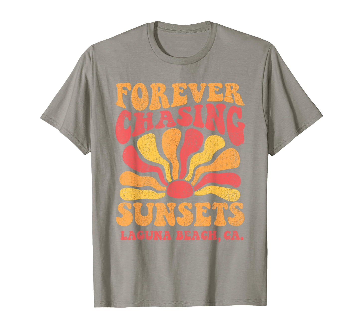 Forever Chasing Sunsets Laguna Beach California 70s Retro T-Shirt