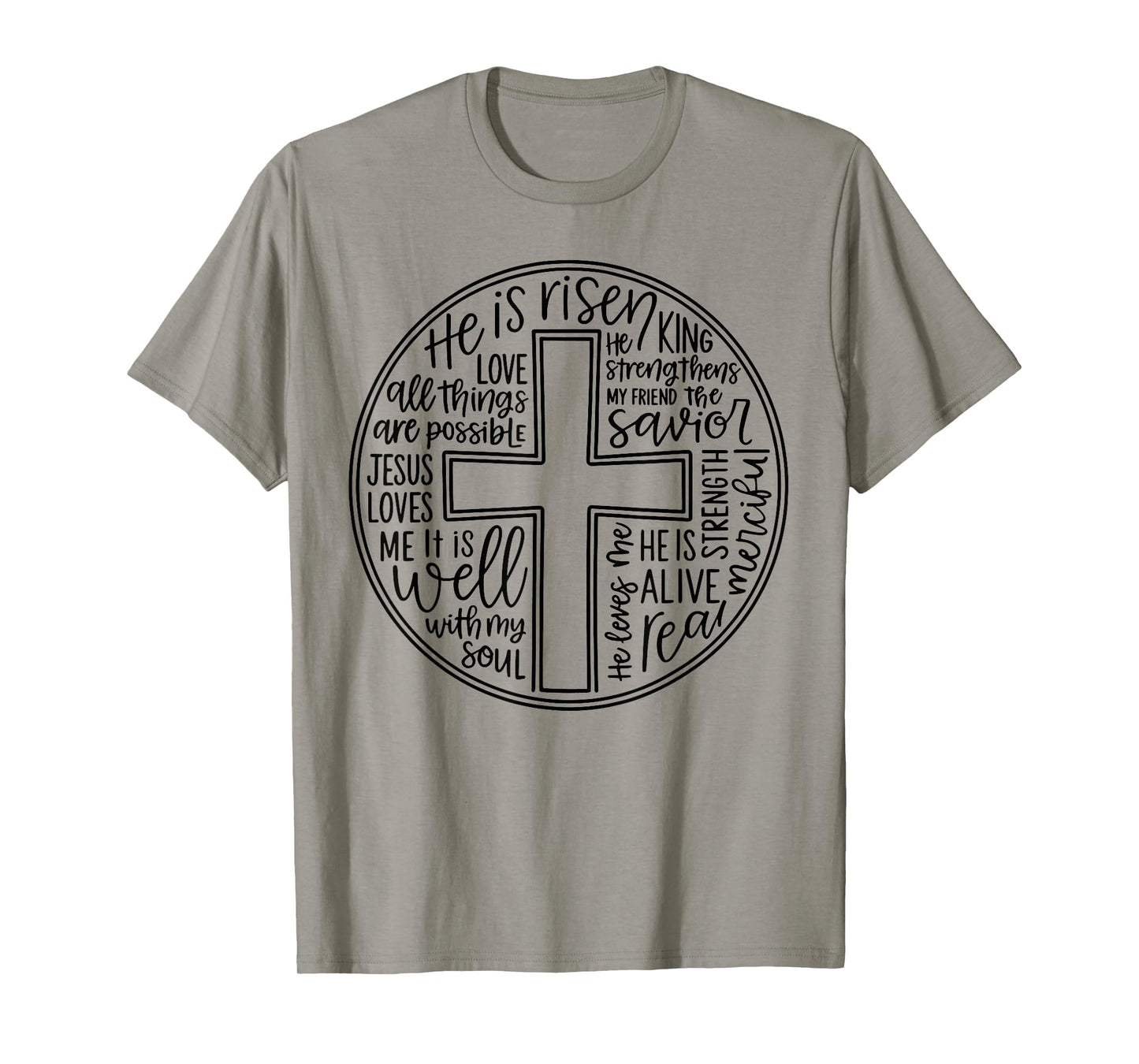 Jesus He is Risen Christian Cross God Faith Minimal Bible T-Shirt