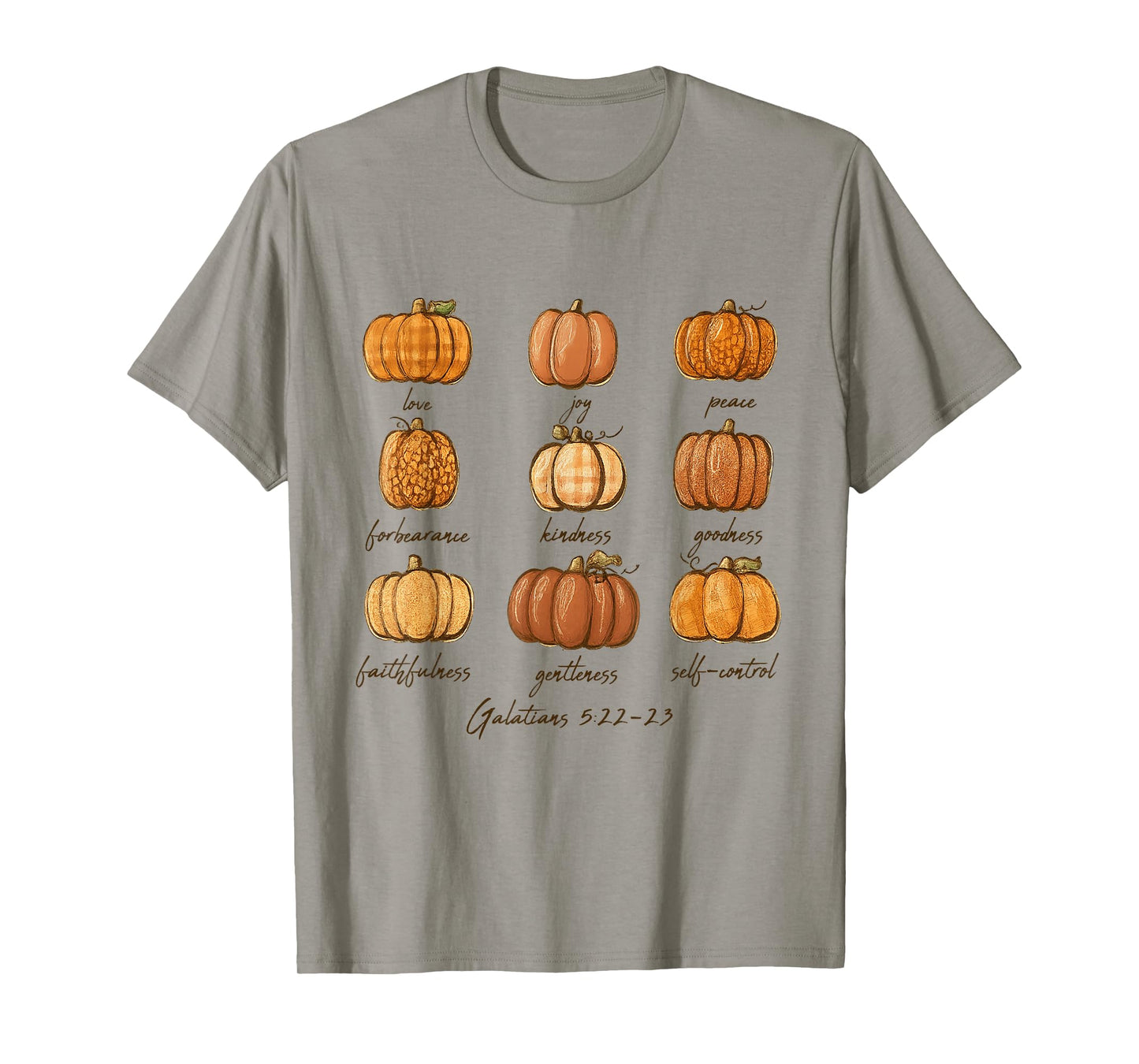 Galatians 5.22-23 Christian Pumpkin Halloween Bible Verse T-Shirt