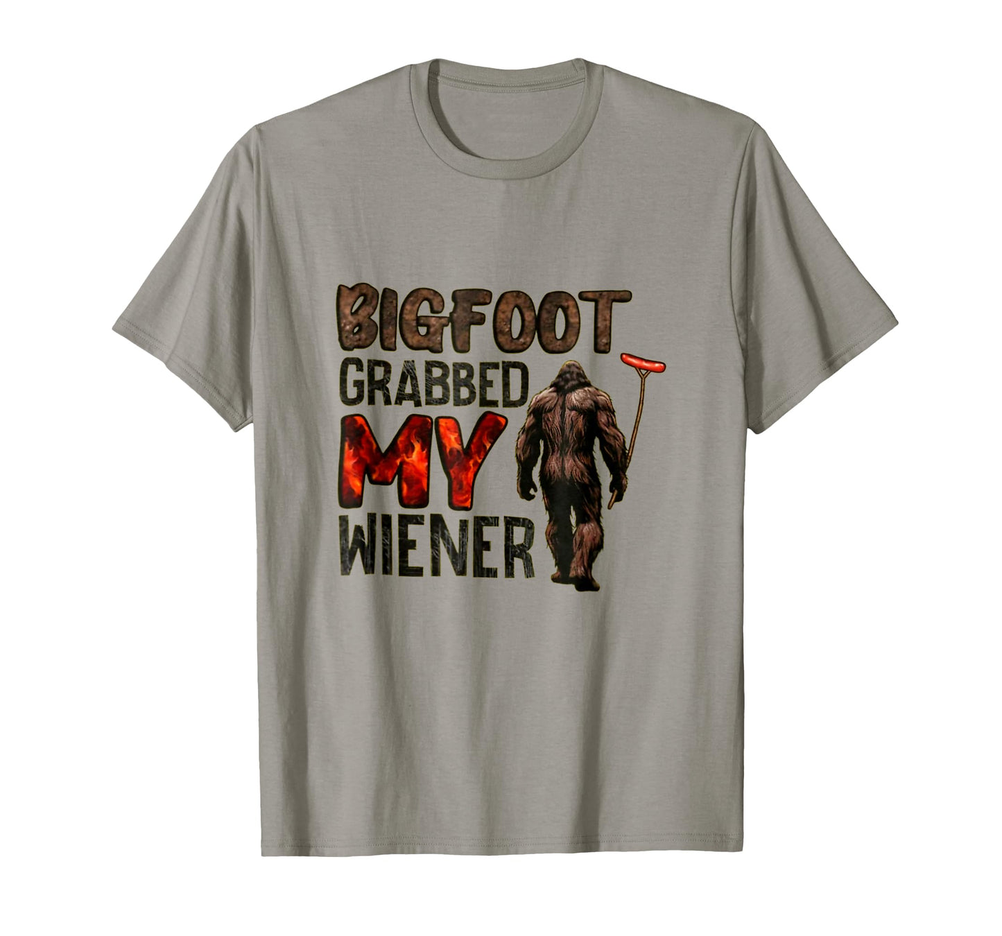 Funny retro bigfoot, Bigfoot Grabbed My Wiener design T-Shirt