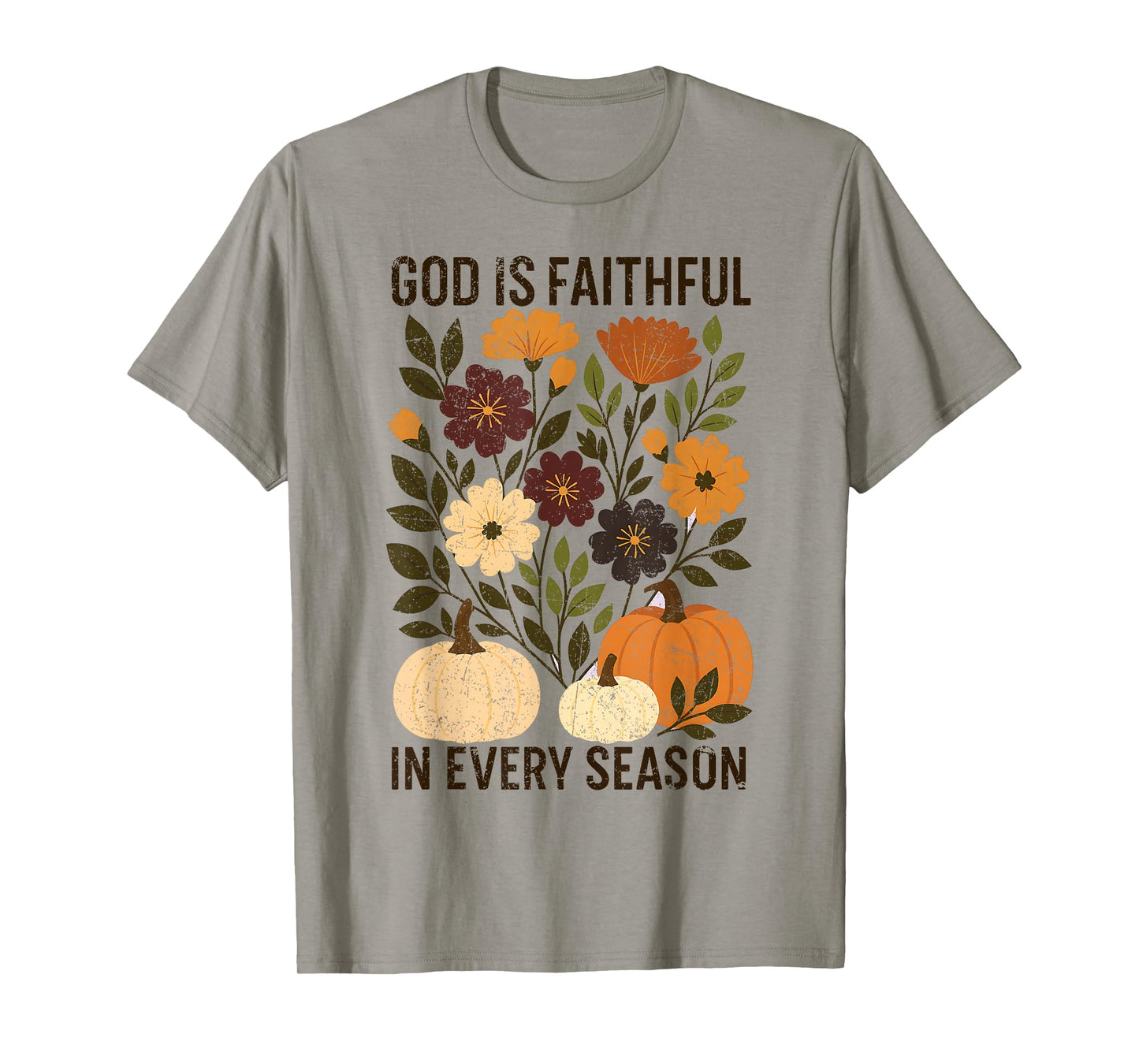 God is Faithful in Every Season, Boho Christian Pumpkin Fall T-Shirt