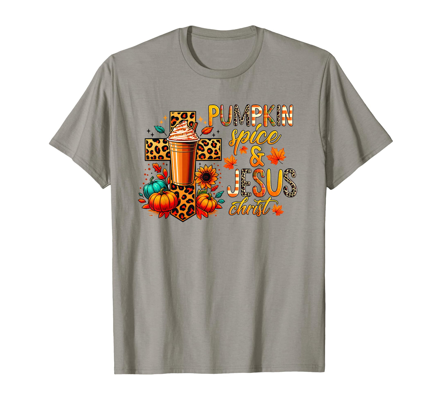 Pumpkin Spice and Jesus Christ Fall Christian Design T-Shirt