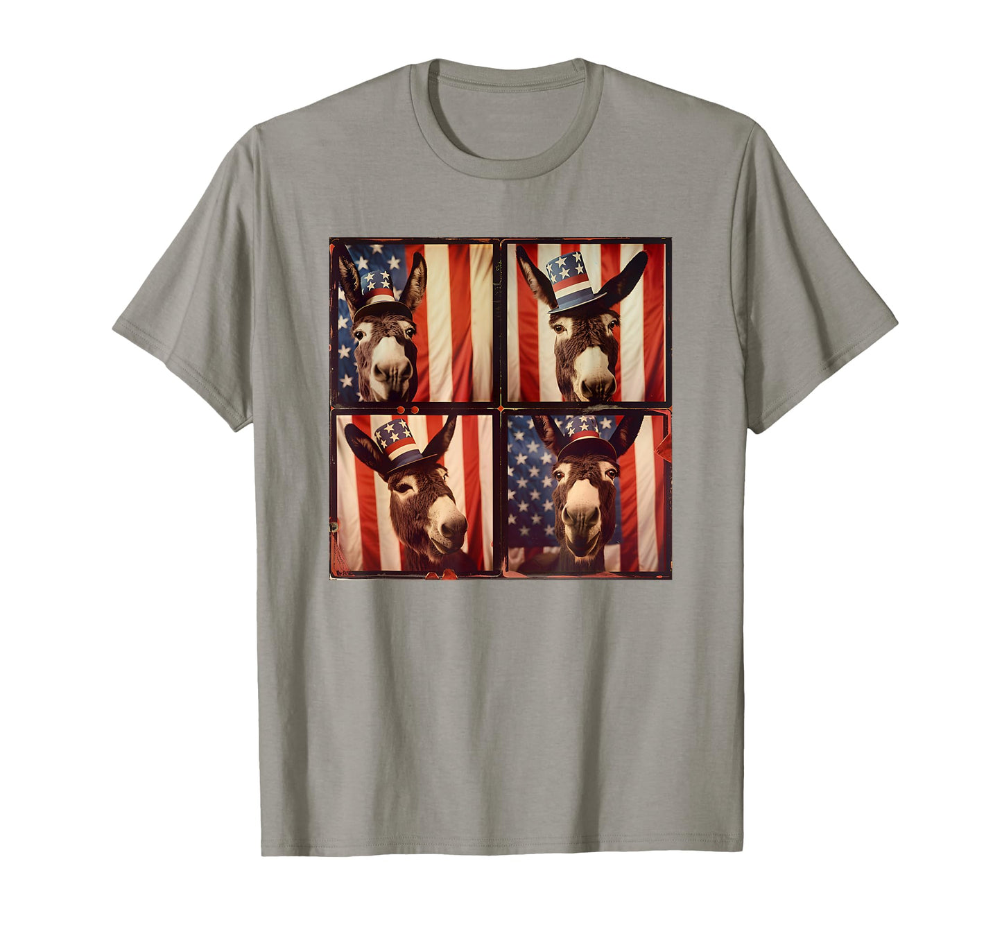 Donkey Farmer American Flag Patriotic 4th Of July Donkey Women Kids Men T-Shirt
