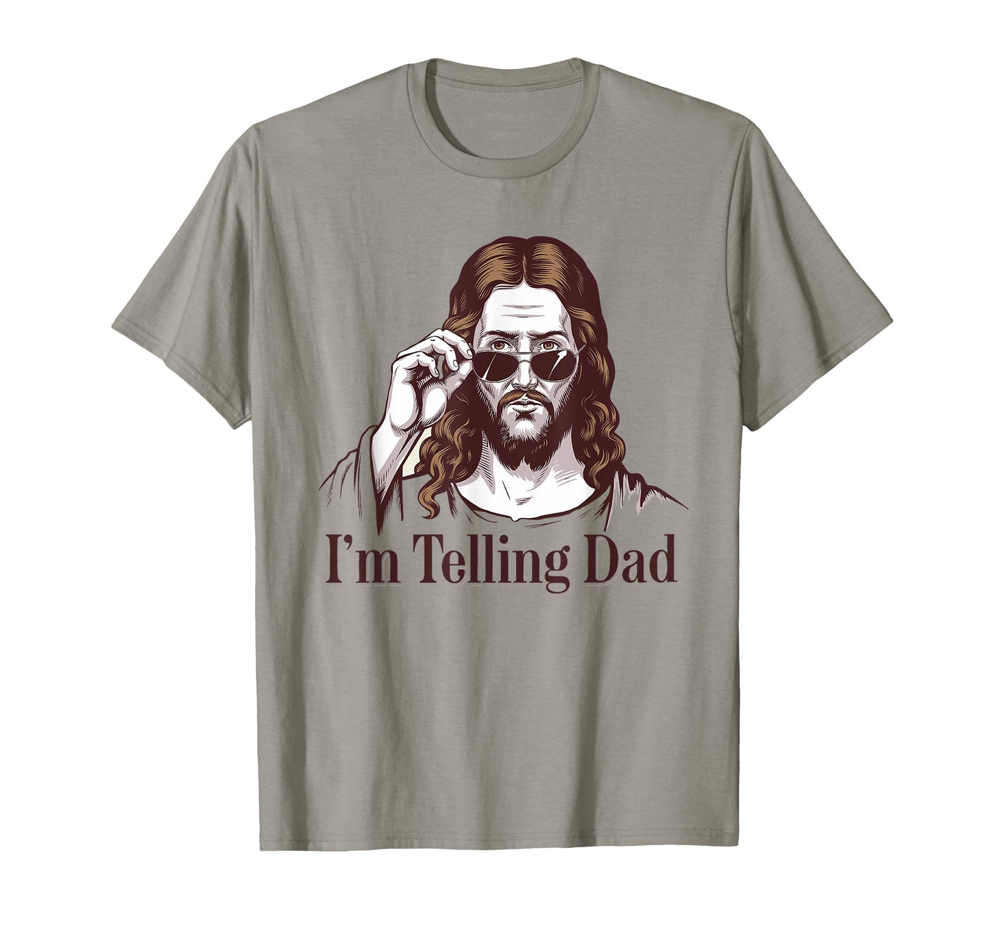 Funny I'm Telling Dad Retro Religious Christian Jesus T-Shirt