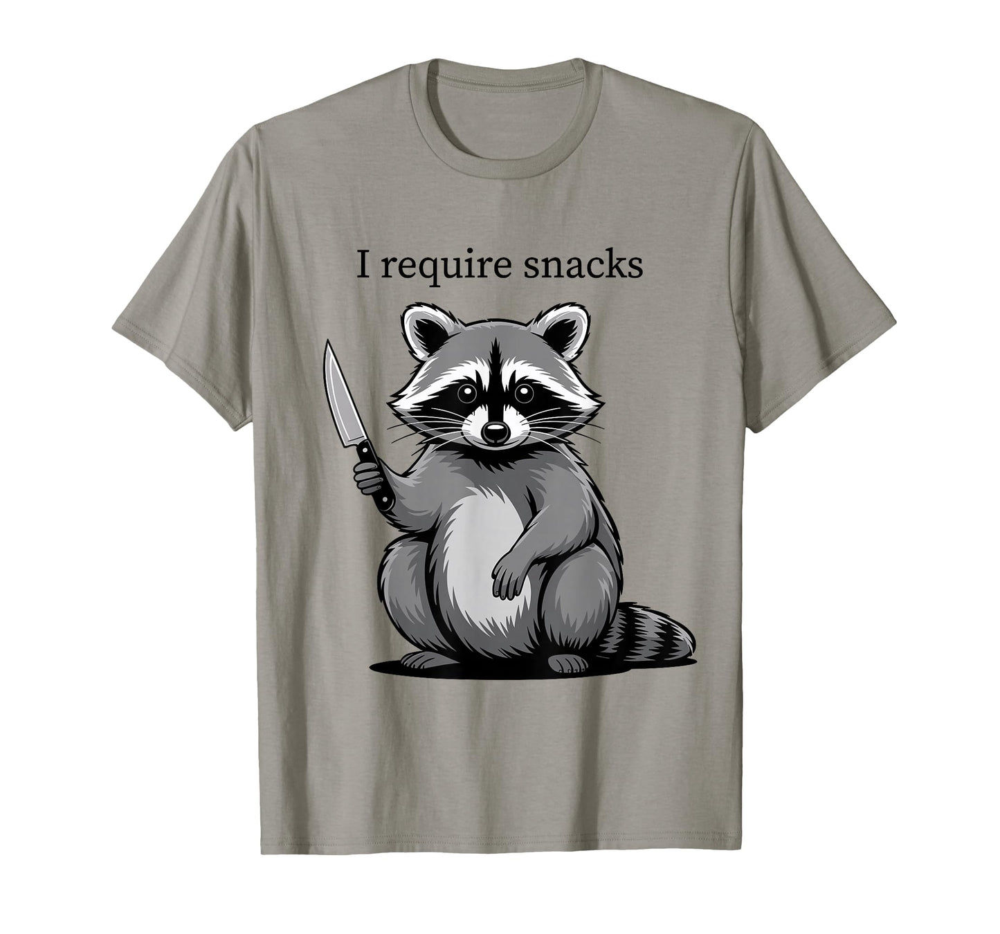Funny Raccoon Cute Animal Humor I Require Snacks T-Shirt
