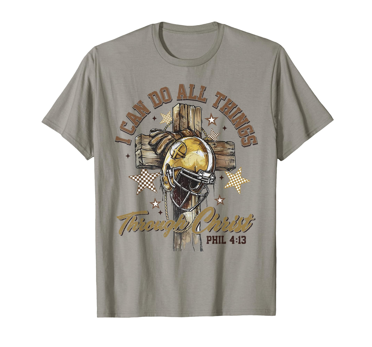 I Can Do All Things Through Christ Christian Football Cross T-Shirt