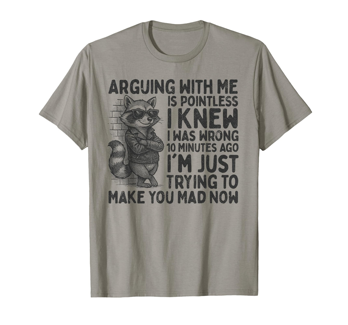 Arguing With Me Is Pointless Raccoon Funny Sarcastic Meme T-Shirt