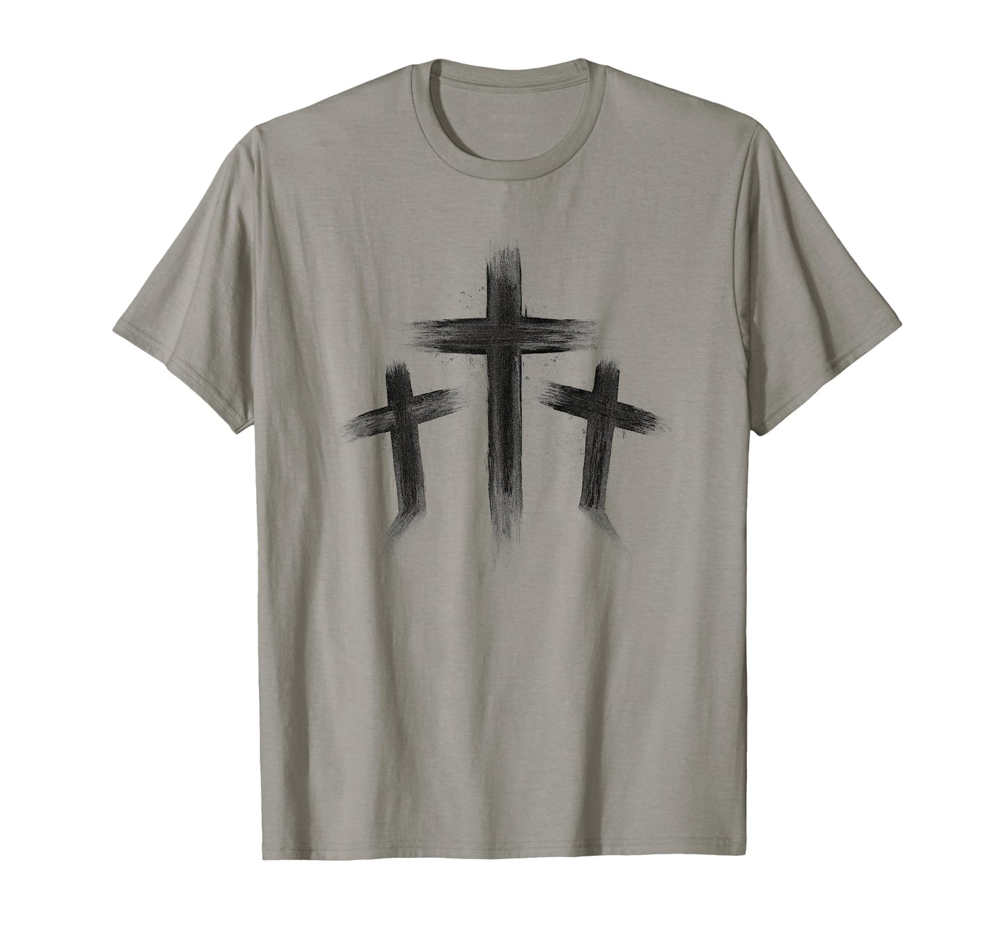 Three Crosses Distressed Style Jesus Christian Calvary T-Shirt