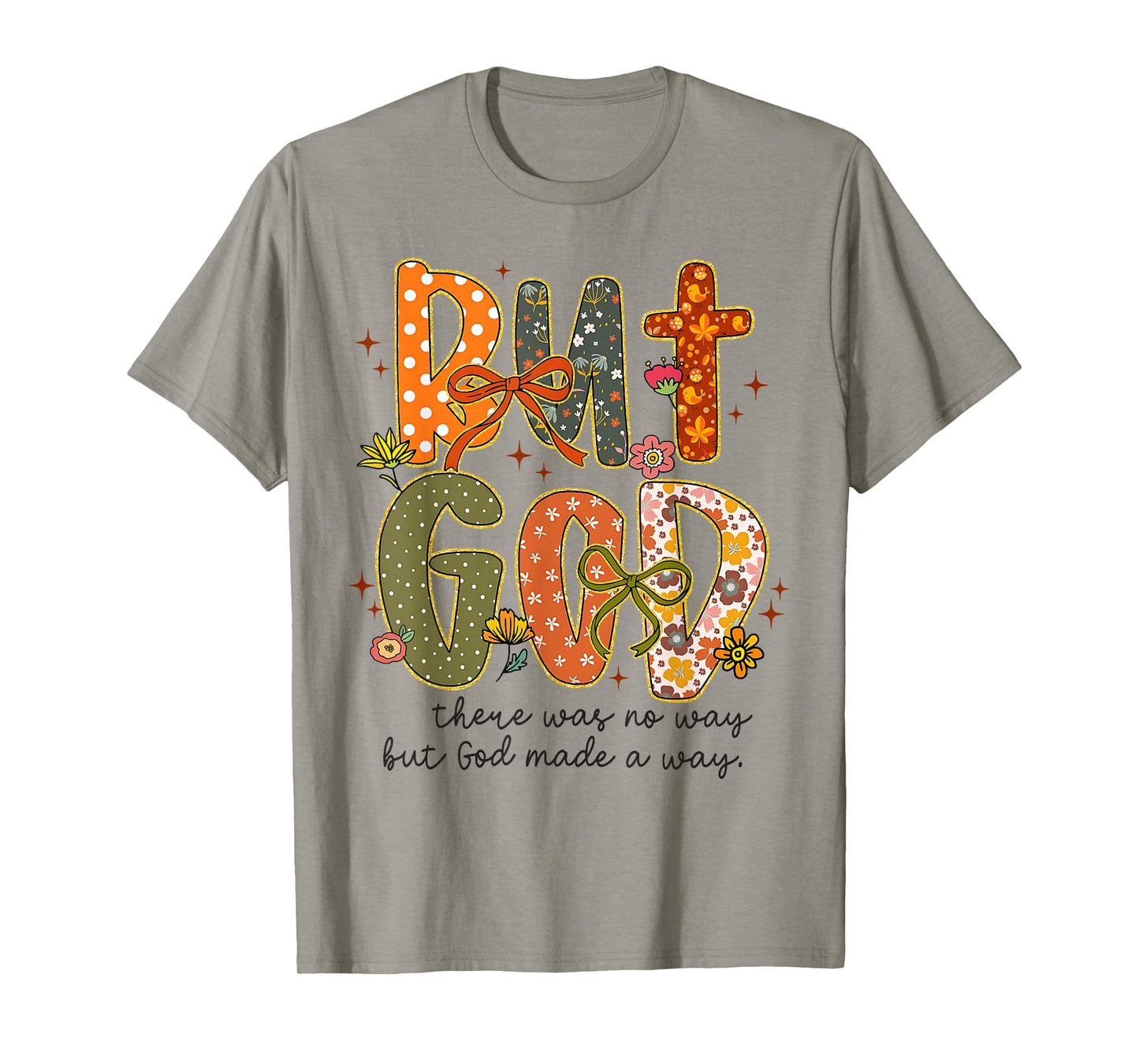 But God Christian Fall Autumn Thankful Floral Coquette Bow T-Shirt