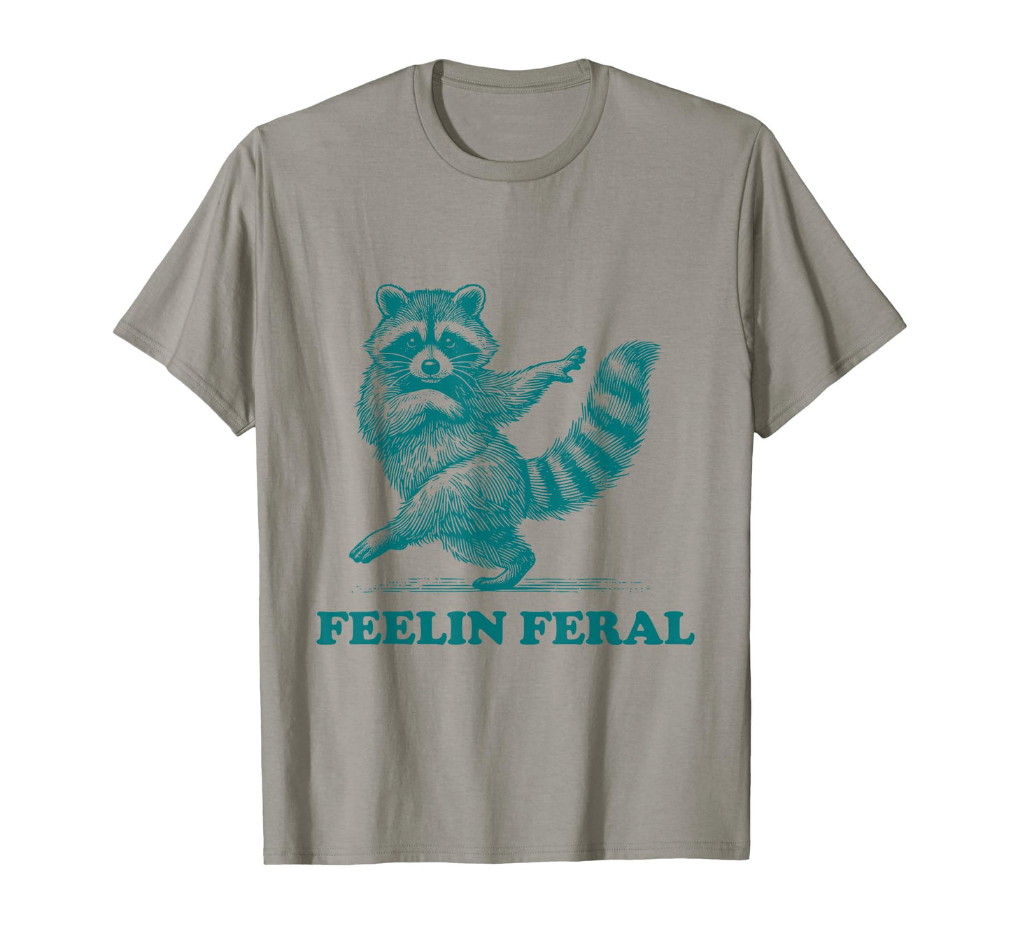 Feeling Feral Racoon Ironic Saying Vintage Funny Raccoon T-Shirt