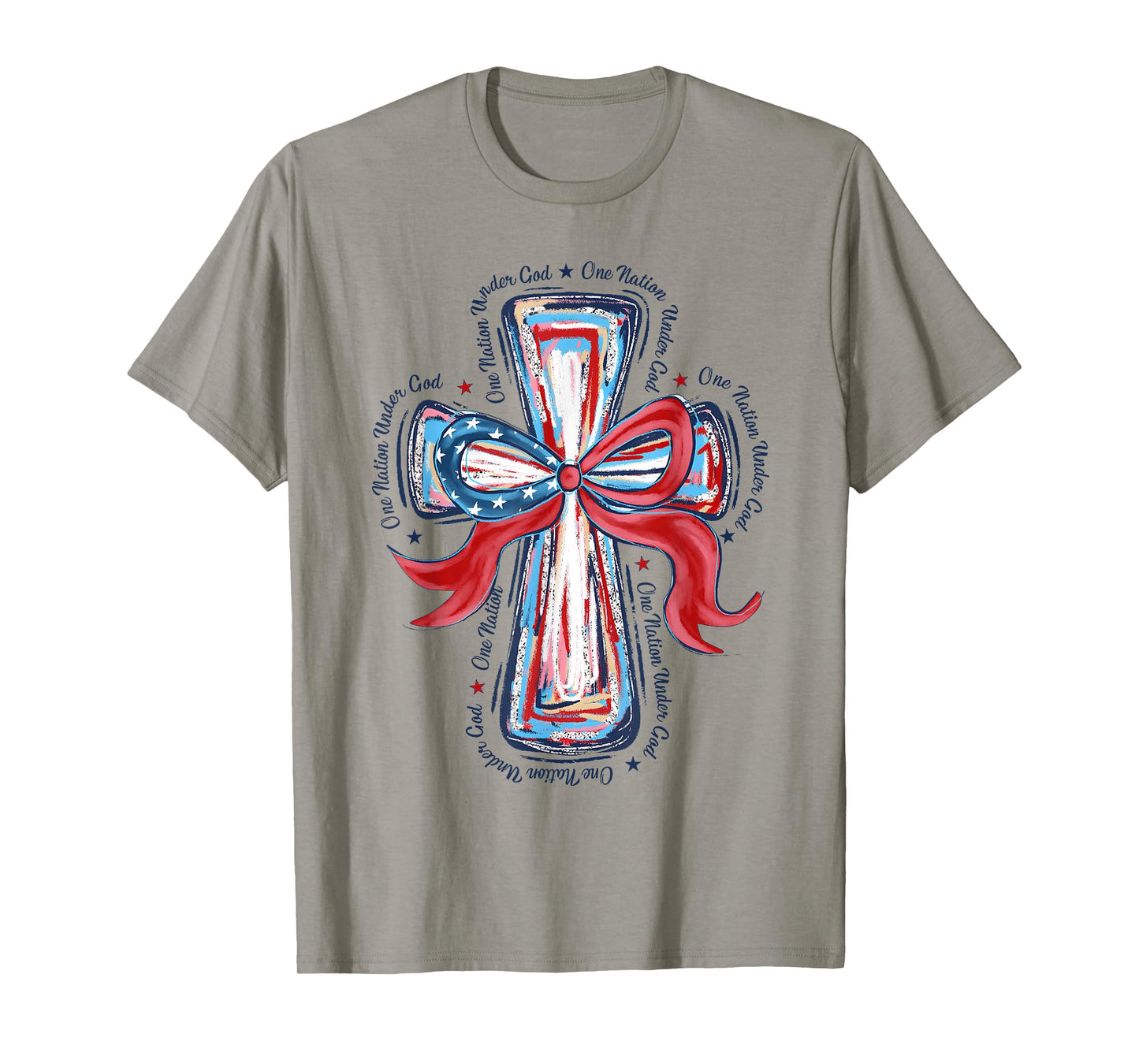One Nation Under God Flag 4th Of July Patriotic Christian T-Shirt