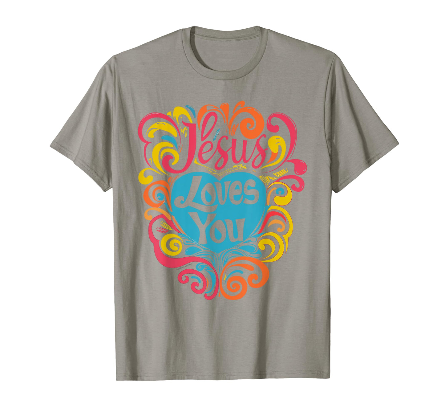 Jesus Loves You Colorful Groovy Christian Girl Jesus T-Shirt