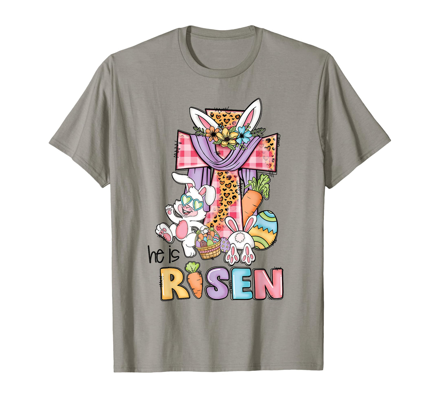 He is Risen Floral Cross Vintage Happy Easter Day T-Shirt