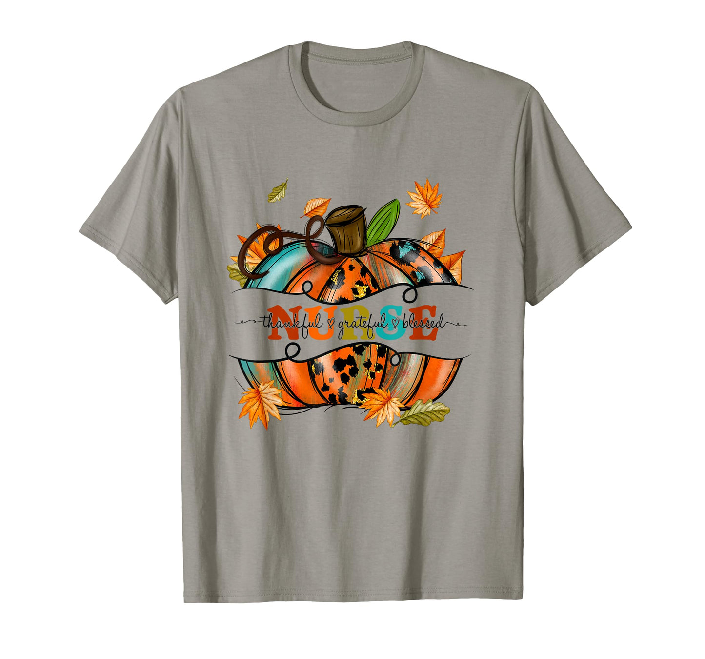 Autumn Fall Outfit Nurse Thankful Grateful Blessed Pumpkin T-Shirt