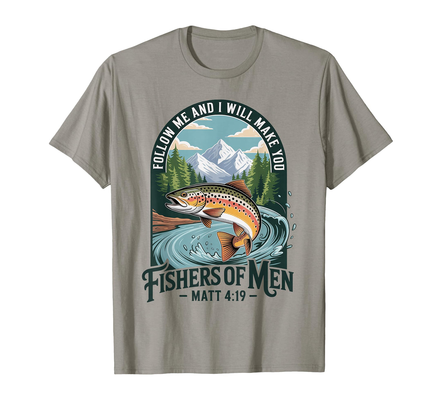 Christian Fishing Hunting Outdoor Tee Matt 4:19 Church T-Shirt