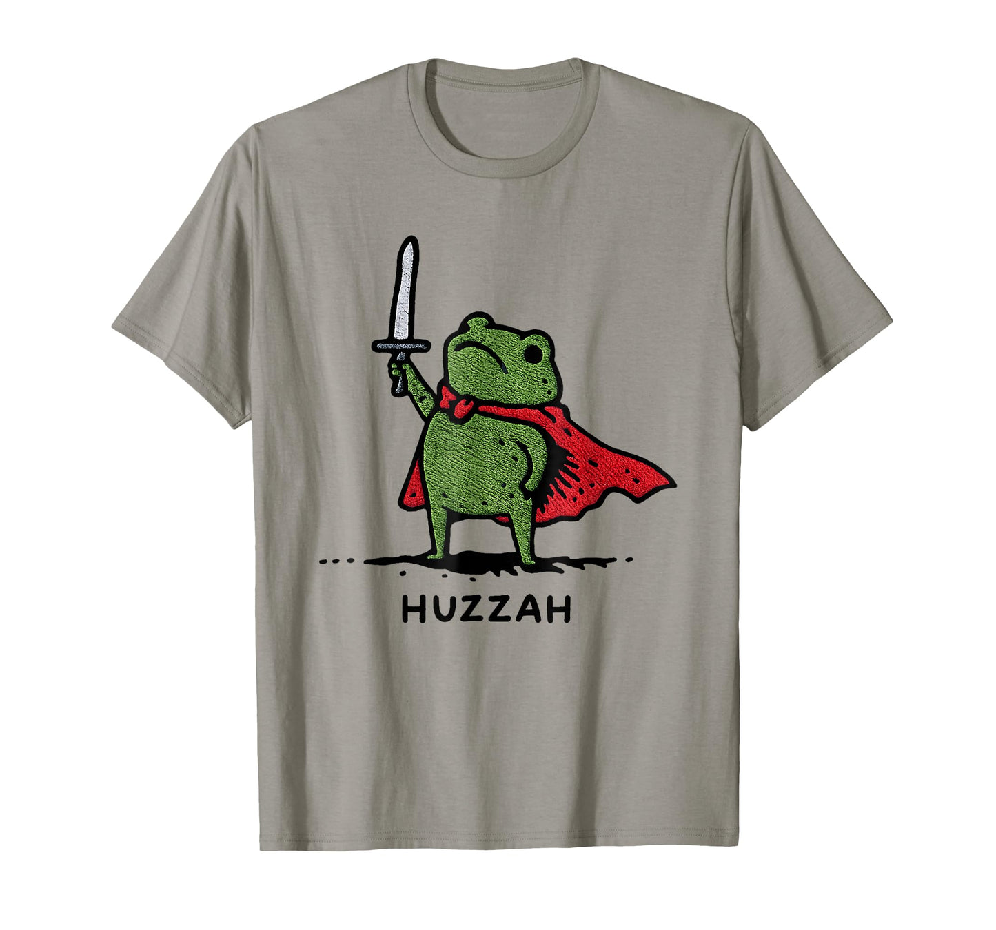 Huzzah Frog Knight Funny Sword Meme Quote T-Shirt