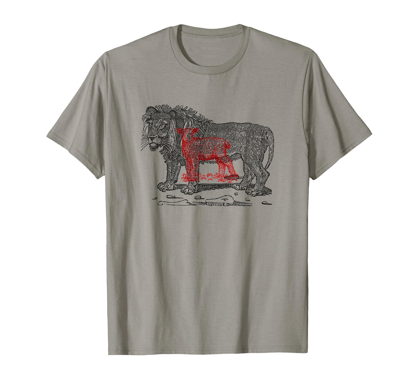 Vintage The Lion and The Lamb Sketch Jesus is Lord T-Shirt