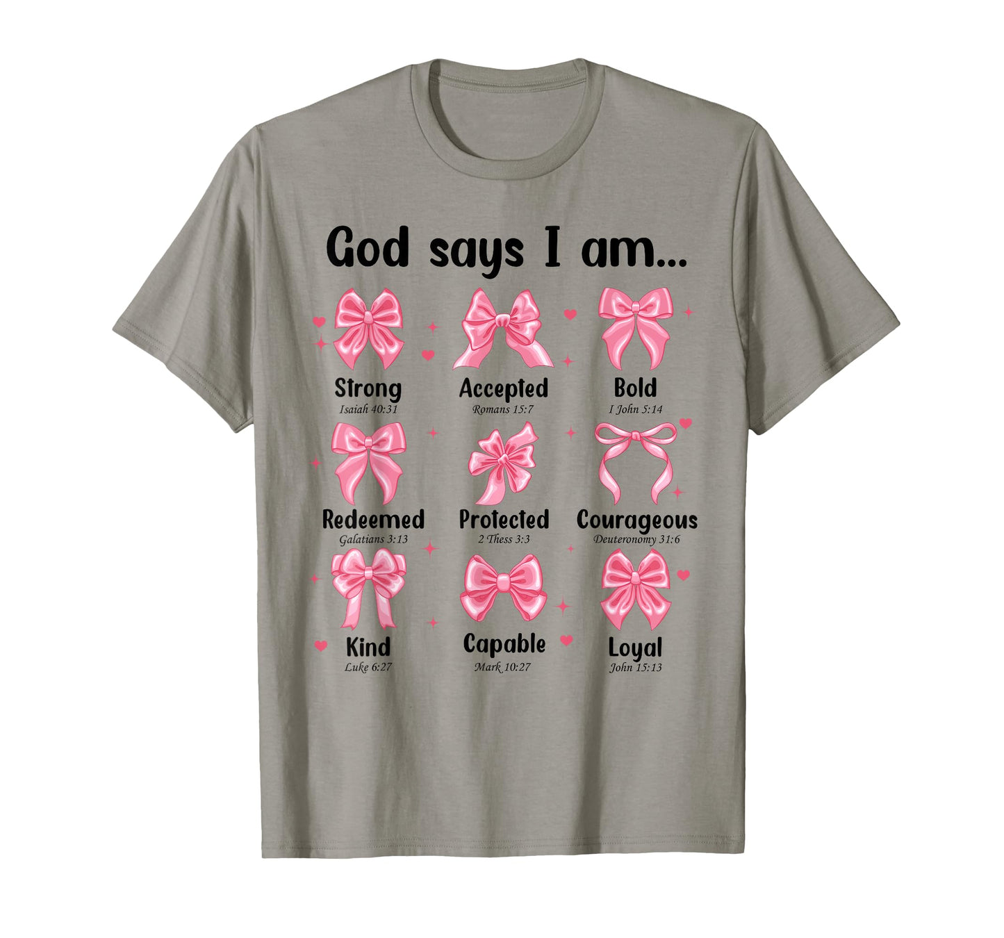 Christian Girl God Says I Am Bow T-Shirt