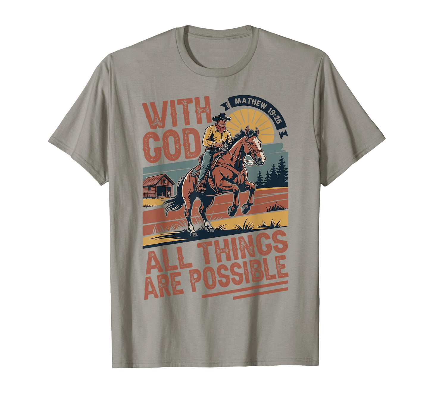 Vintage Cowboy Bible Scripture Verse Jesus Christian Faith T-Shirt