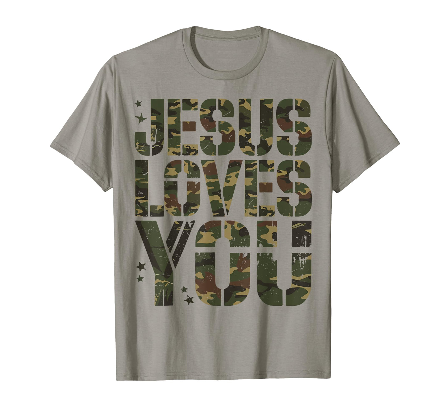 Jesus Loves You Camo Funny Christian Youth Boy Men T-Shirt