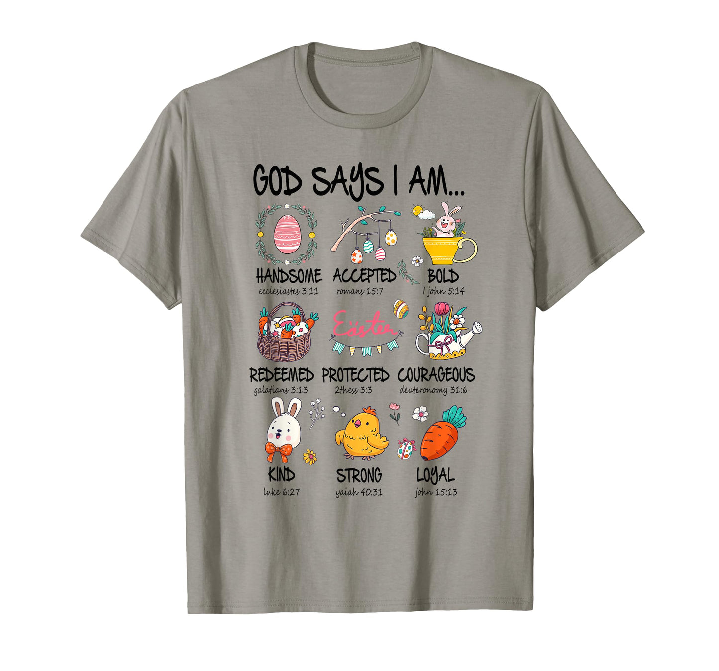 Cute God Says I Am Christian Jesus Happy Easter Day Girl Kid T-Shirt