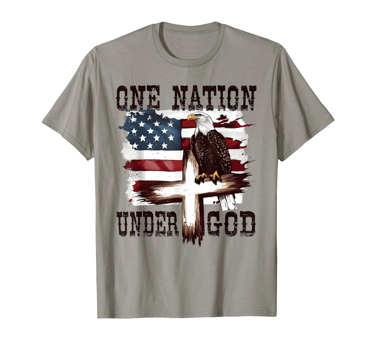 One Nation Under God Patriotic Eagle USA Flag Design T-Shirt