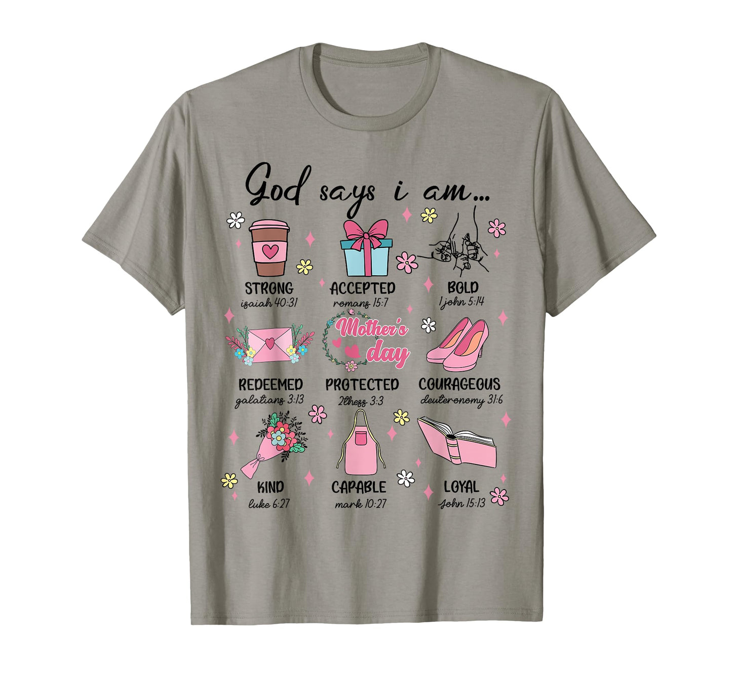God Says I Am Christian Mama Blessed Mom Women Mother Day T-Shirt