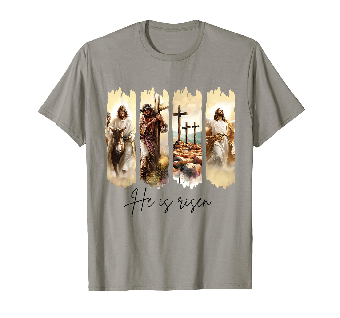 He Is Risen Christian Easter Jesus Cross Faith Resurrection T-Shirt