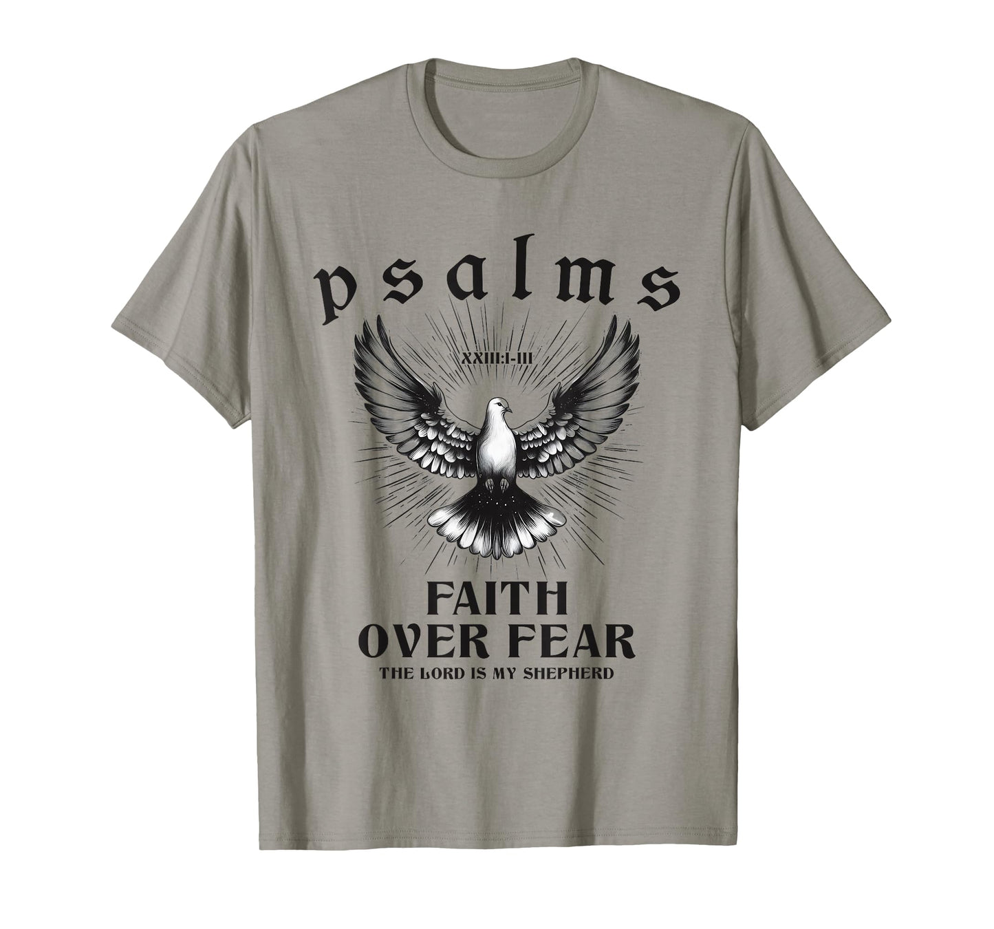 Retro Faith Over Fear Bible Verse Aesthetic Christian Dove T-Shirt