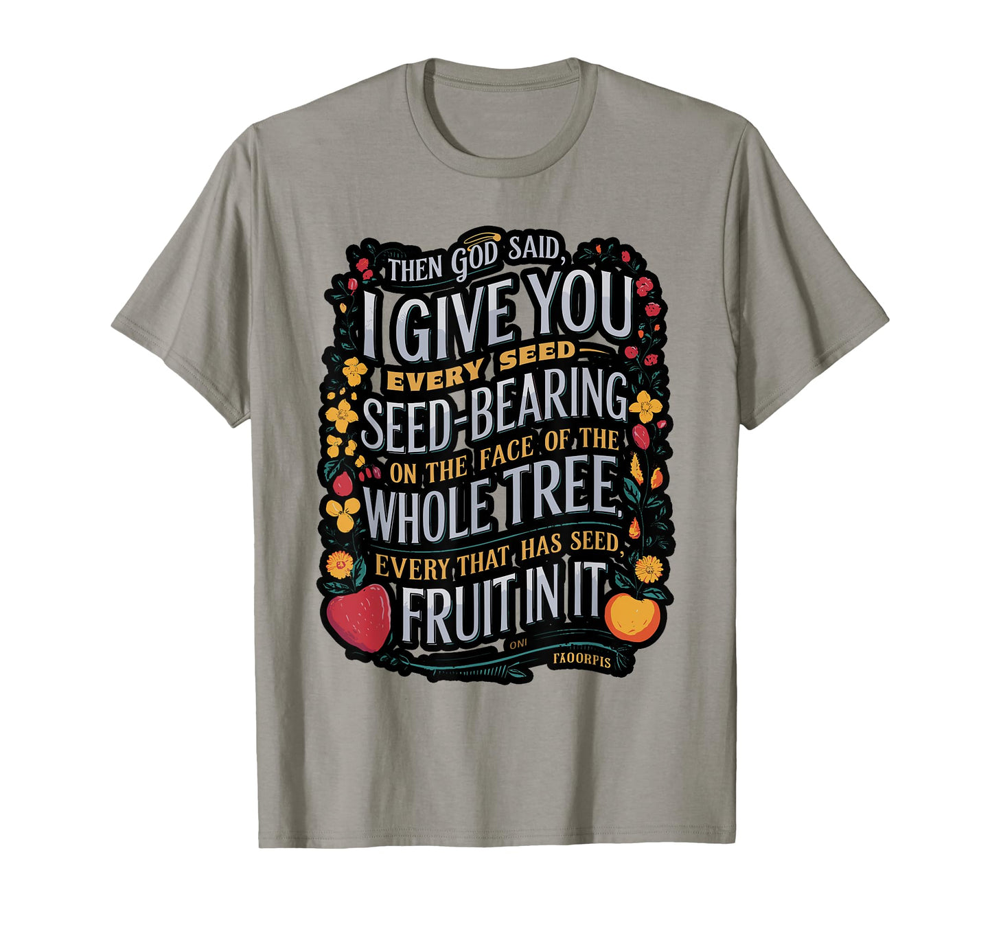 Genesis 1:29 Plant Based Diet Vegan Vegetarian Bible Verse T-Shirt