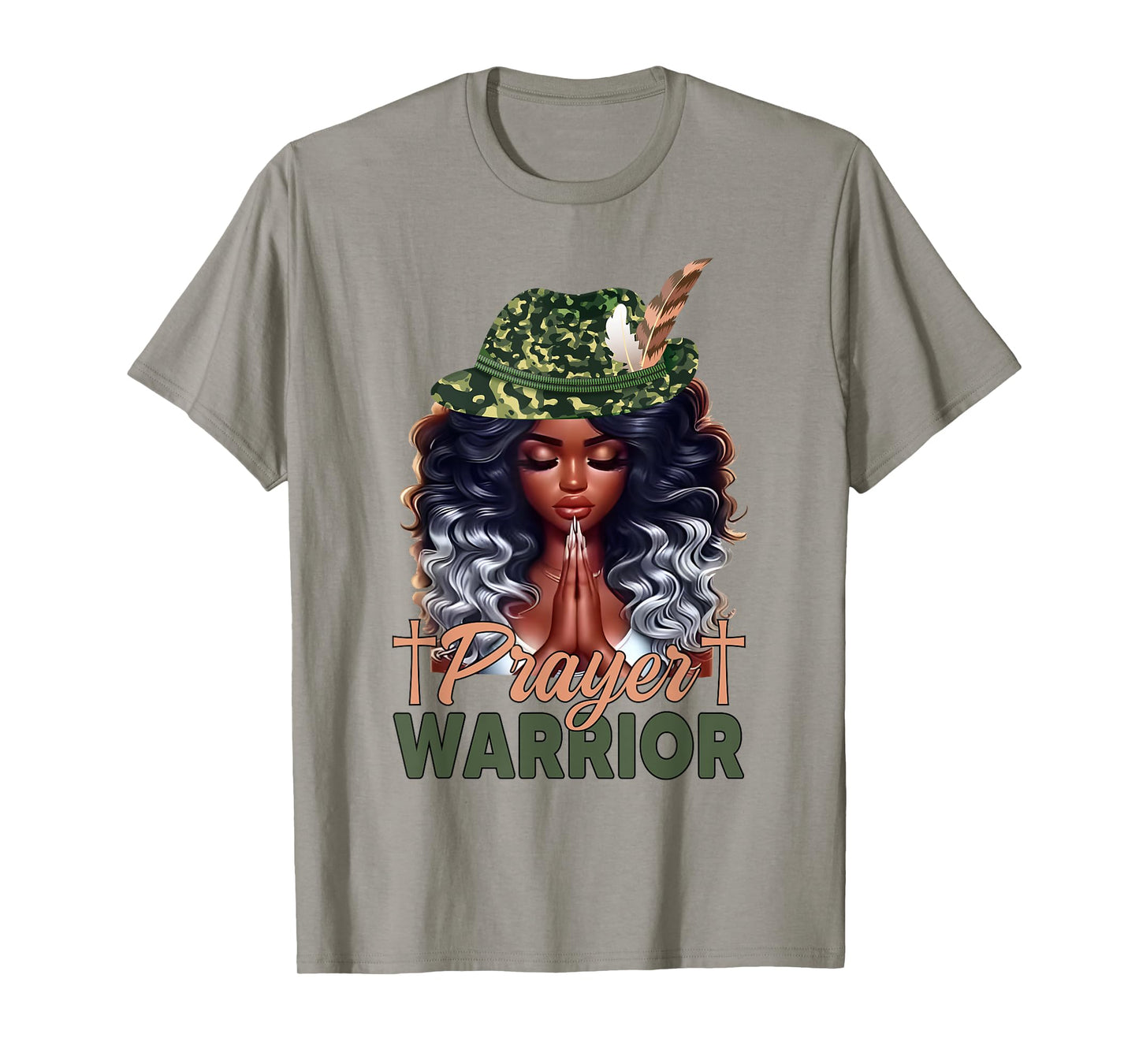 Religious Christian Melanin Black Women Girls Prayer Warrior T-Shirt