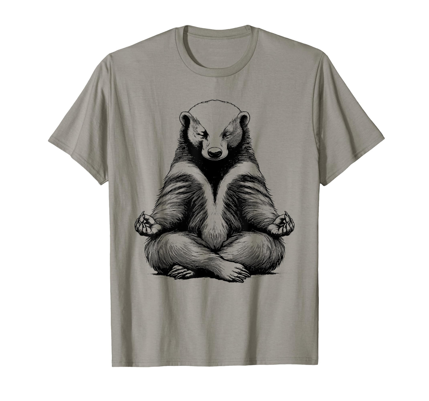 Honey Badger Doing Yoga Funny design T-Shirt