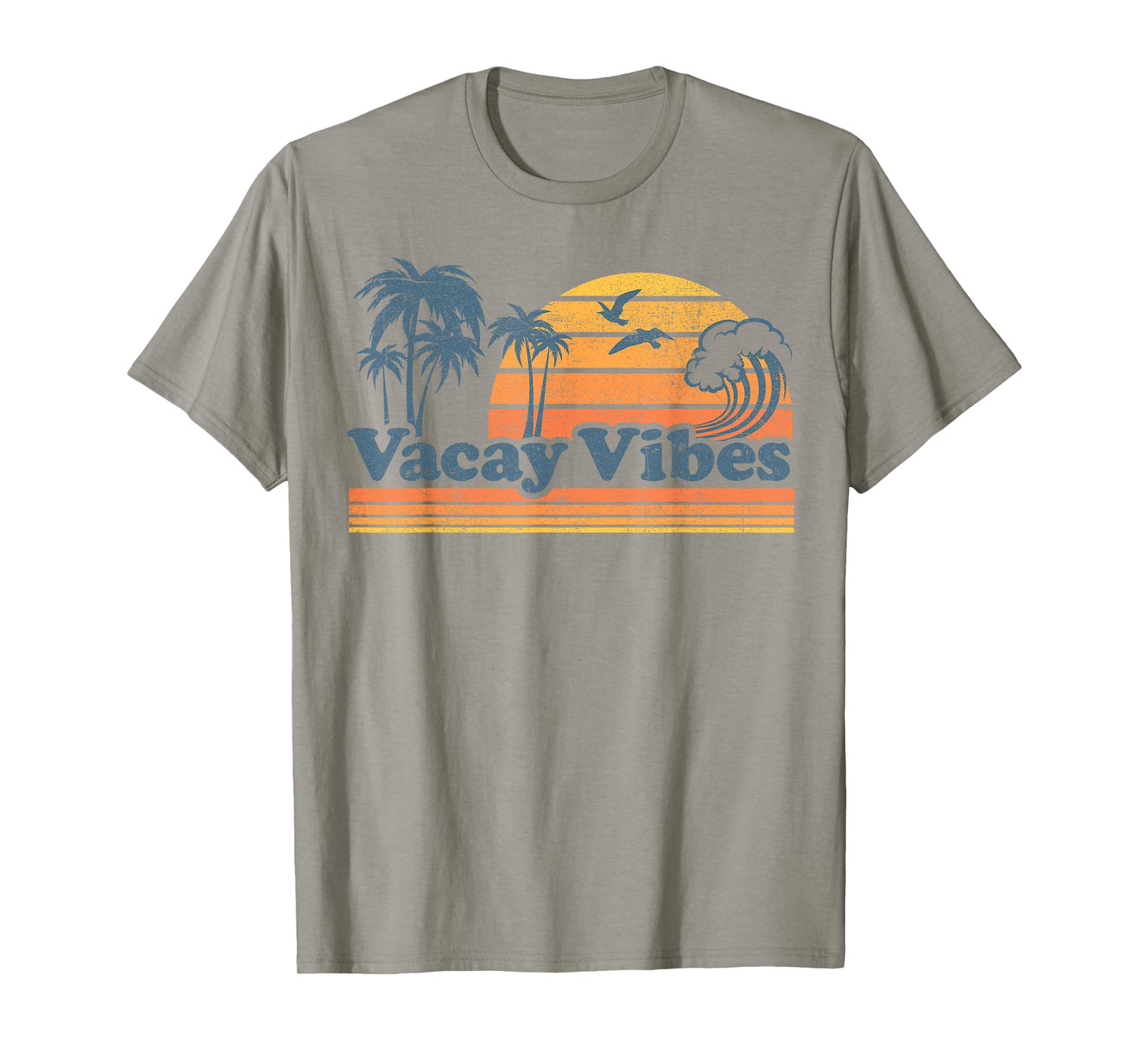 Funny Vacay Vibes Vacation Beach Vintage 70s Retro Cute T-Shirt