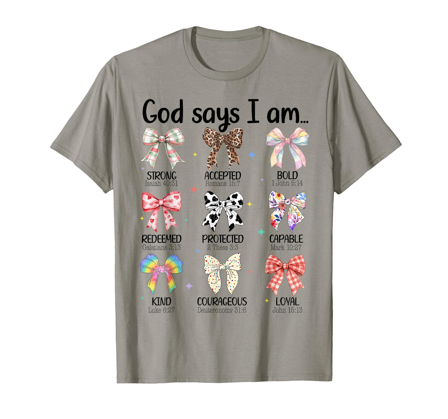 God Says I Am Coquette Bow Religious Christian Women Girls T-Shirt